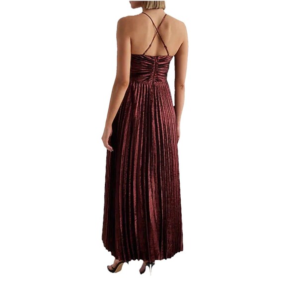 NEW Express BARE V NK PLEATED METALLIC MAXI  FIRED BRICK Mfg $148 Medium - Picture 2 of 12